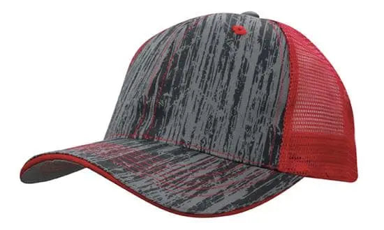 Headwear Woodprint Poly Twill Mesh Cap X12 - 4144 - City Workwear